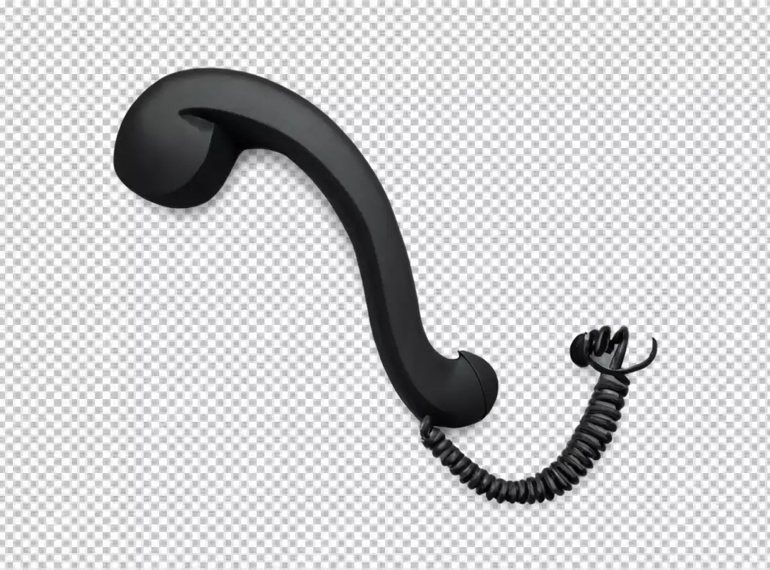 Classic Black Telephone Receiver with Coiled Cord for Vintage Communication Design