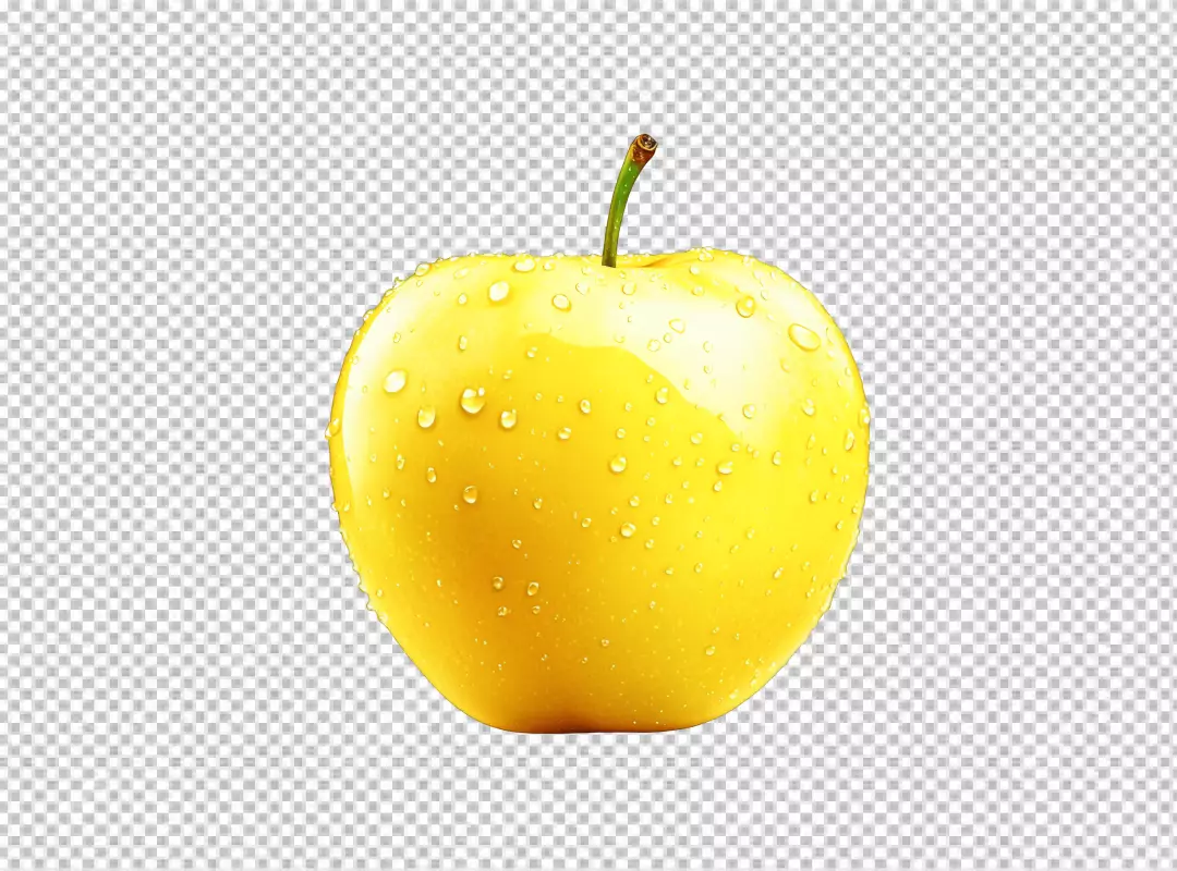 Fresh Golden Delicious Apple with Sparkling Water Droplets for Healthy Design