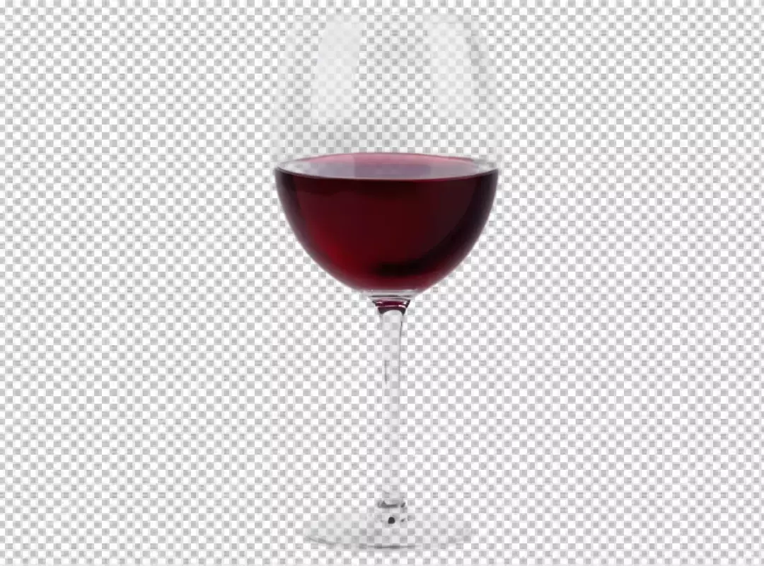 Elegant Glass of Ruby Red Wine Beverage Isolated on Pristine White Background