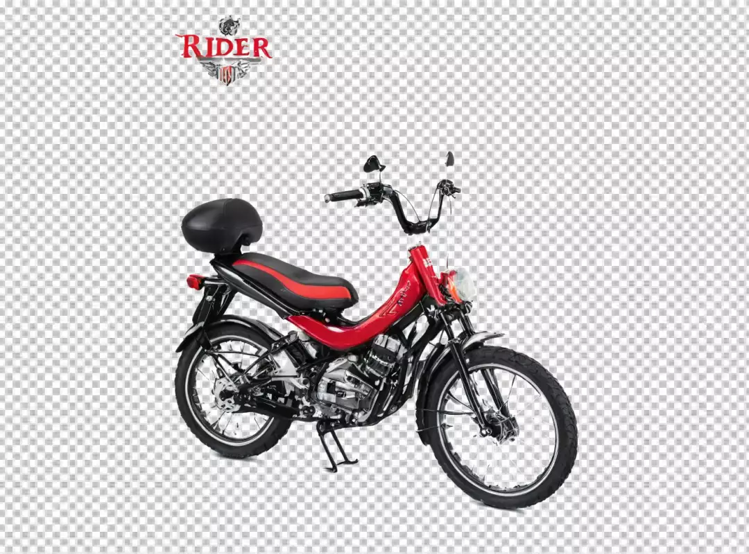Classic Red and Black Rider Moped with Chrome Engine Details for Urban Transport