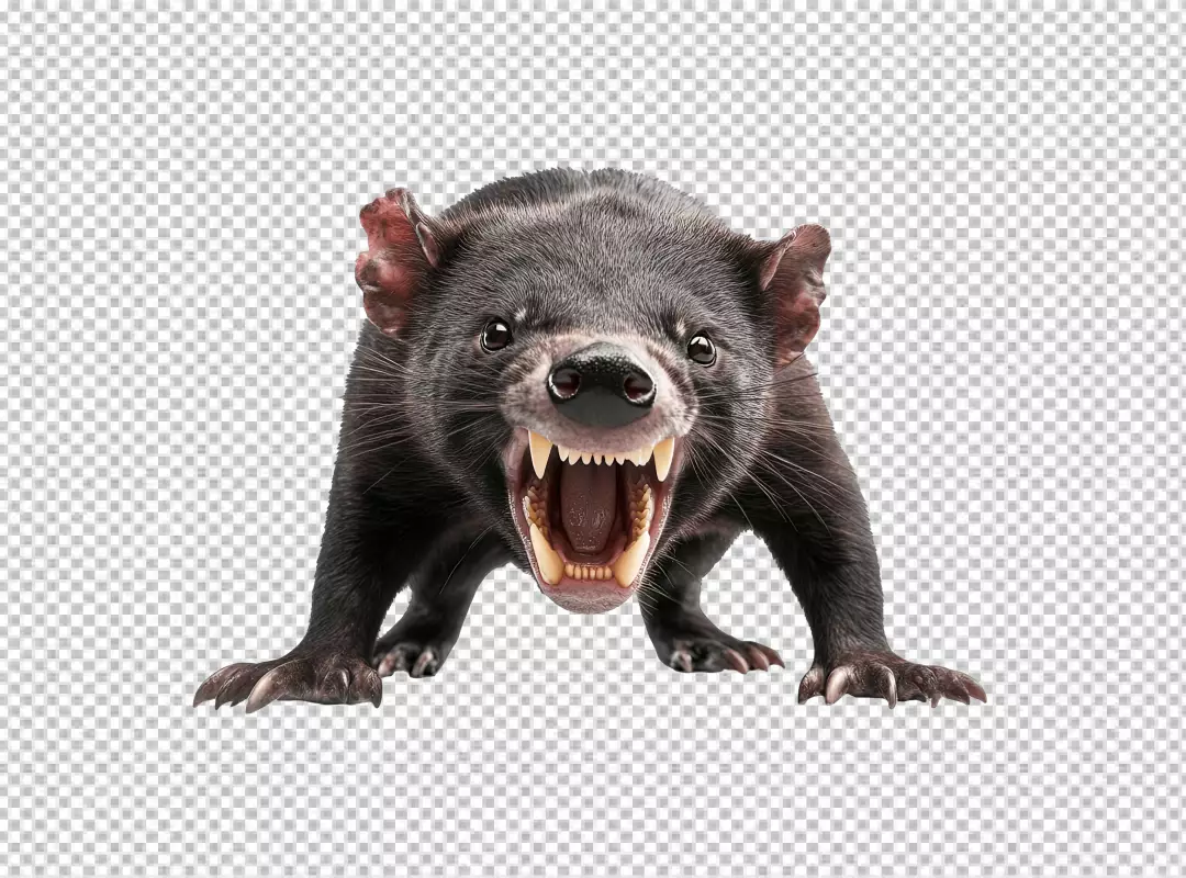 Fierce Tasmanian Devil Roaring Aggressively - High-Quality PNG Cutout Download