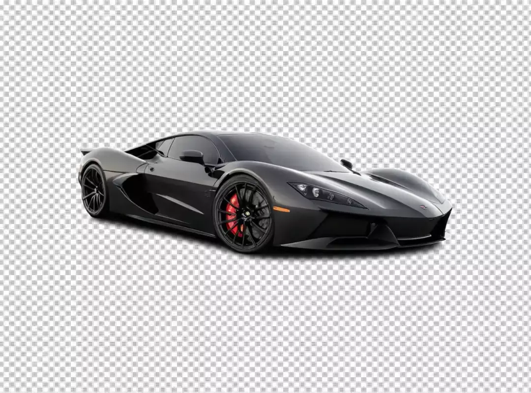 Sleek Black High-Performance Supercar with Striking Red Brake Calipers