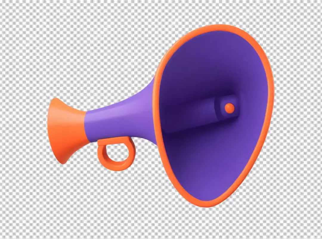 Vibrant 3D Rendered Megaphone for Loudspeaker Announcements and Marketing Campaigns