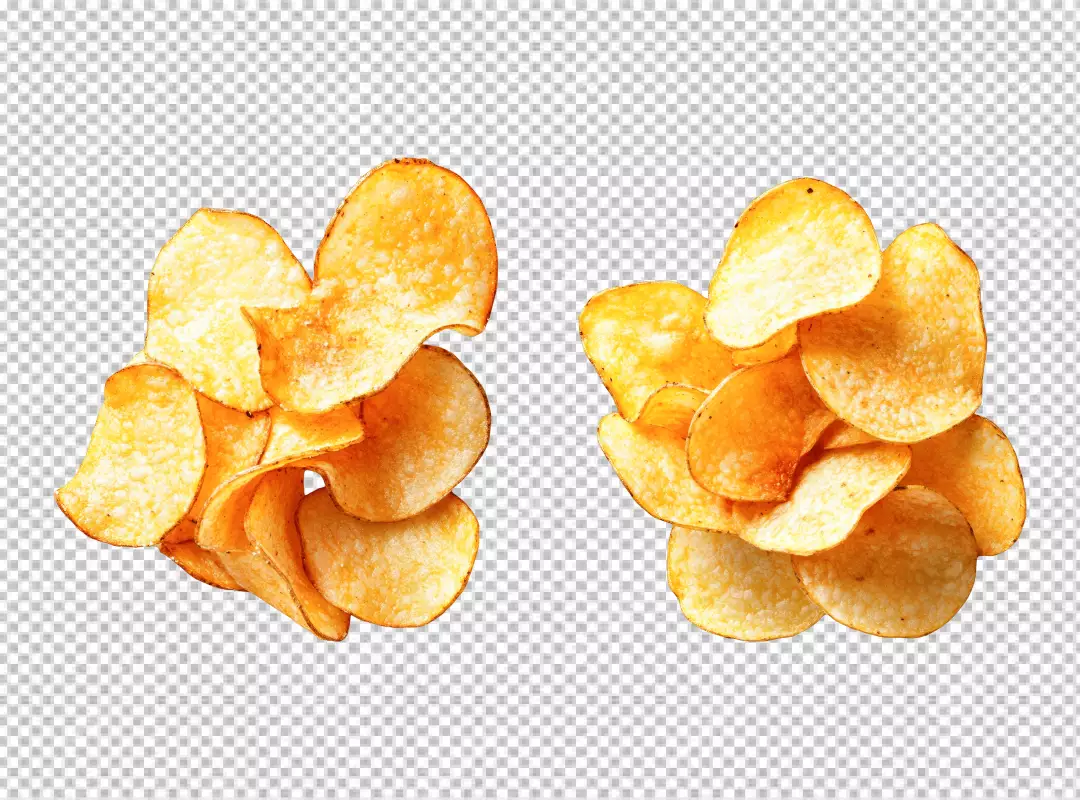 Delicious Golden Crispy Potato Chips Snack Food PNG Image Download