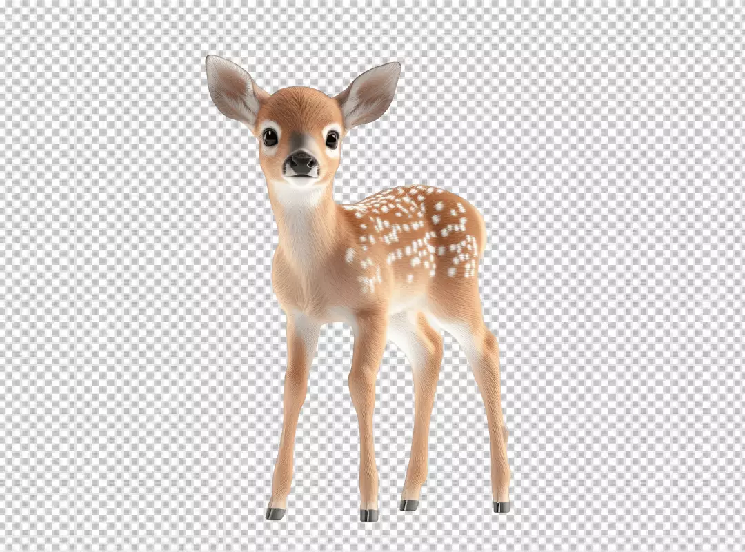 Cute Realistic Baby Deer Fawn Animal Digital Art PNG