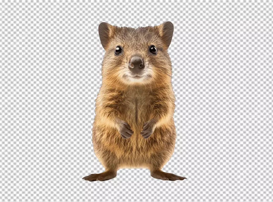 Cute Happy Quokka Standing Animal PNG Cutout for Joyful Design Projects