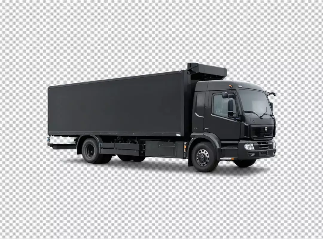 Sleek Black Box Truck for Modern Logistics and Urban Delivery