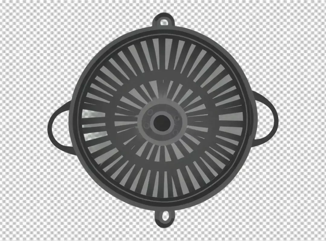 Gray Circular Pot Lid or Industrial Grate with Radiating Pattern
