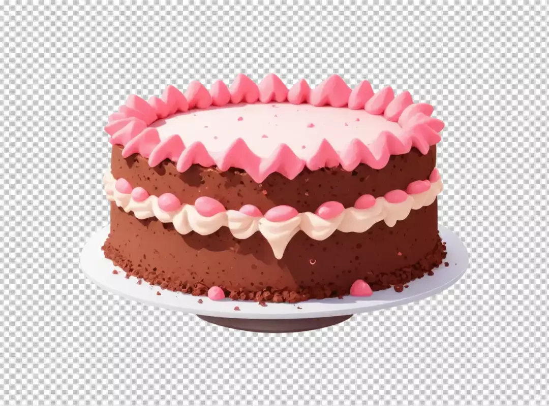 Delicious Chocolate Cake with Vibrant Pink and Creamy White Frosting