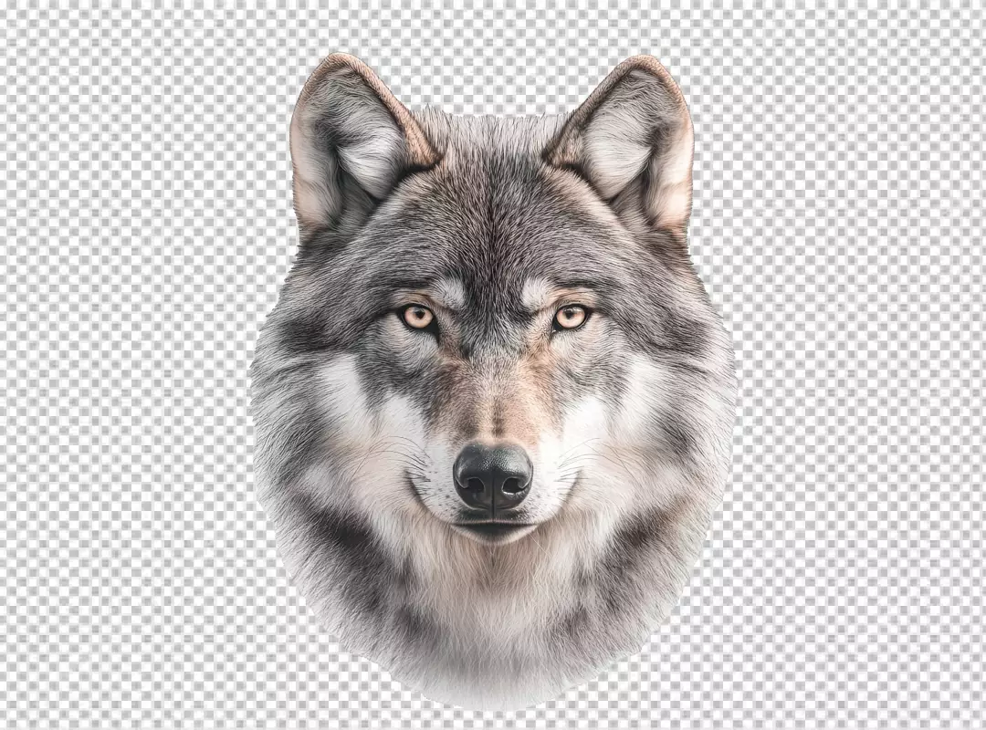 Majestic Gray Wolf Headshot PNG for Wildlife Designs