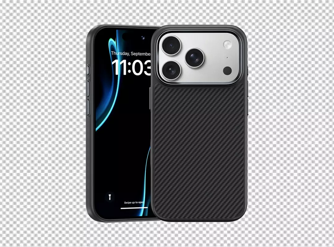 Modern iPhone 15 Pro Max in Durable Carbon Fiber Protective Case