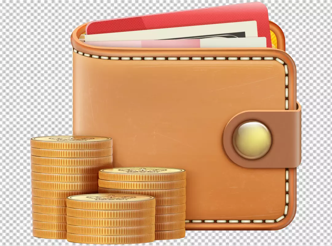 Leather Wallet with Gold Coins Representing Savings and Financial Growth
