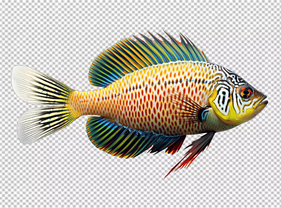 Vibrant Exotic Fish PNG Cutout for Creative Marine Life Designs