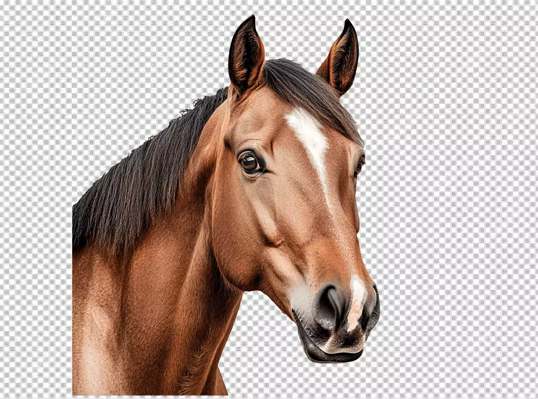 Majestic Brown Horse Headshot PNG for Elegant Equine Designs