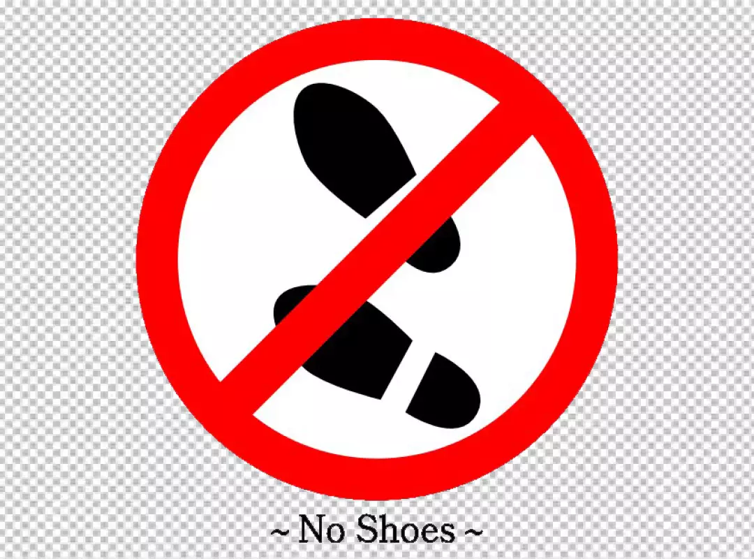 Free Premium PNG No Shoes Allowed Sign with Footprints and Red Slash