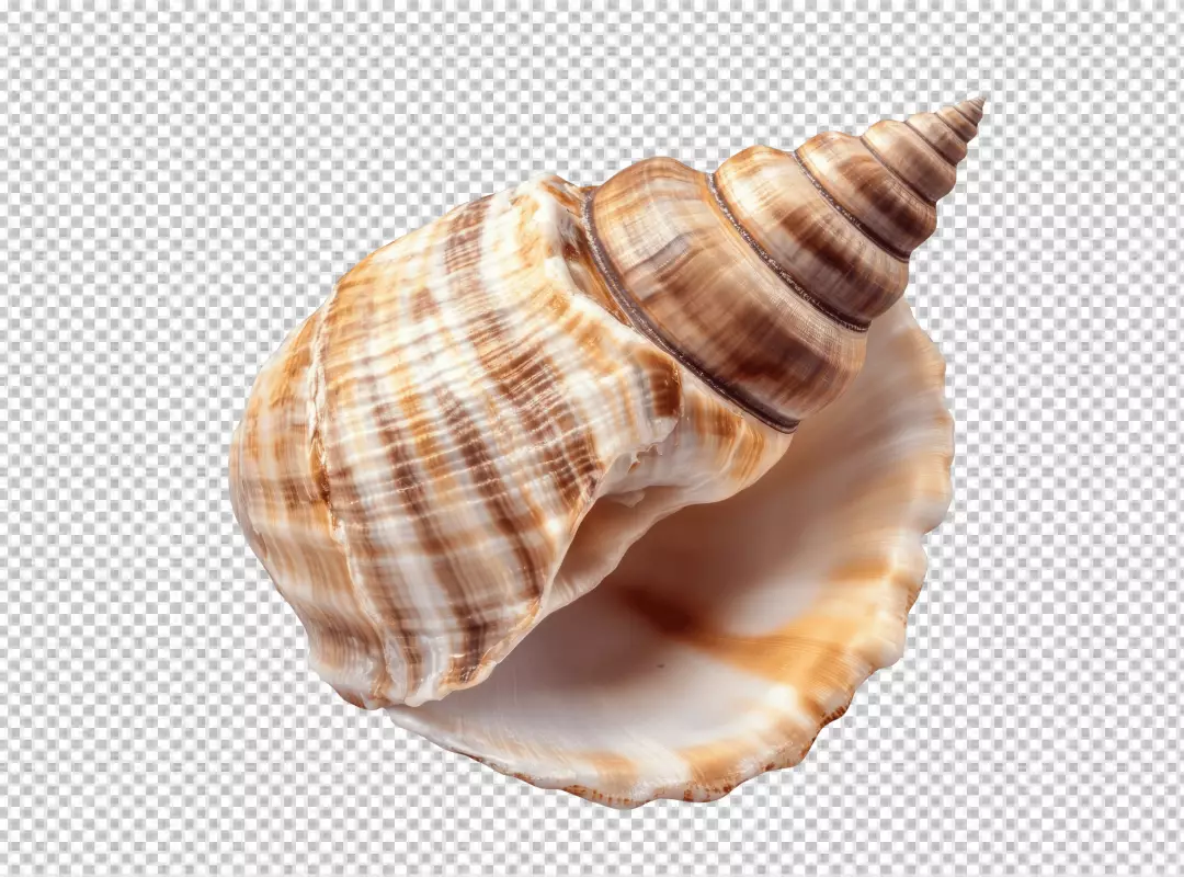 Elegant Spiral Seashell with Natural Brown Patterns for Ocean and Beach Designs