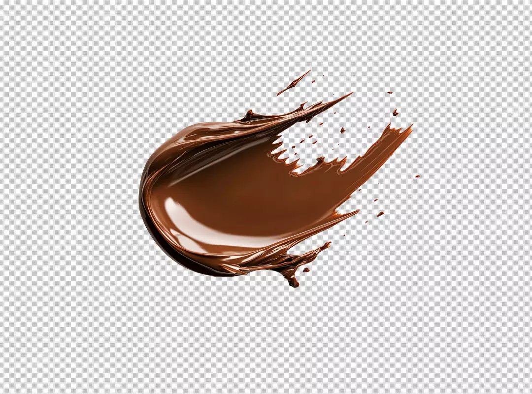 Dynamic Melted Chocolate Liquid Splash PNG for Sweet Dessert Designs