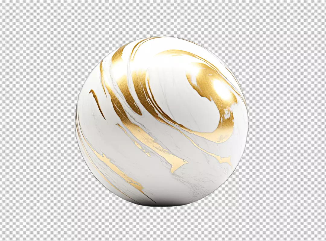 Elegant Marble Gold Sphere Abstract 3D Geometric Design Element