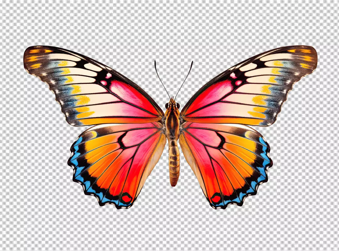 Vibrant Colorful Butterfly with Spread Wings - Perfect for Creative Designs