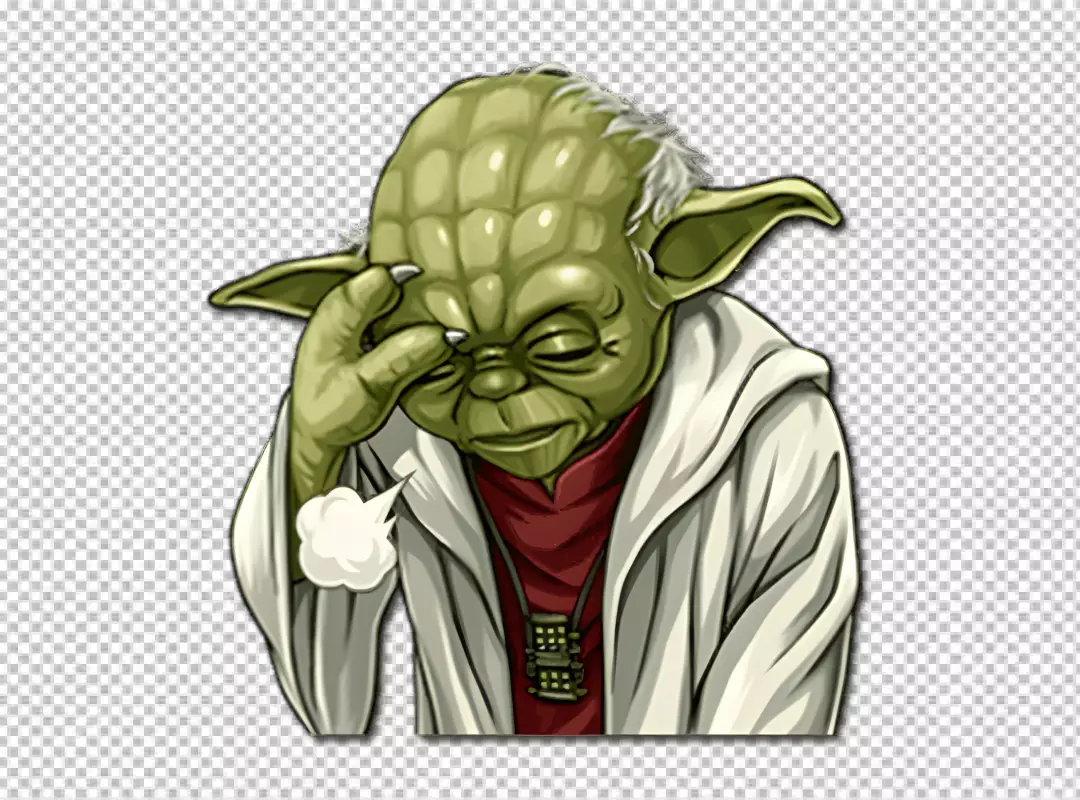Free Premium PNG Master Yoda Exasperated PNG Illustration
