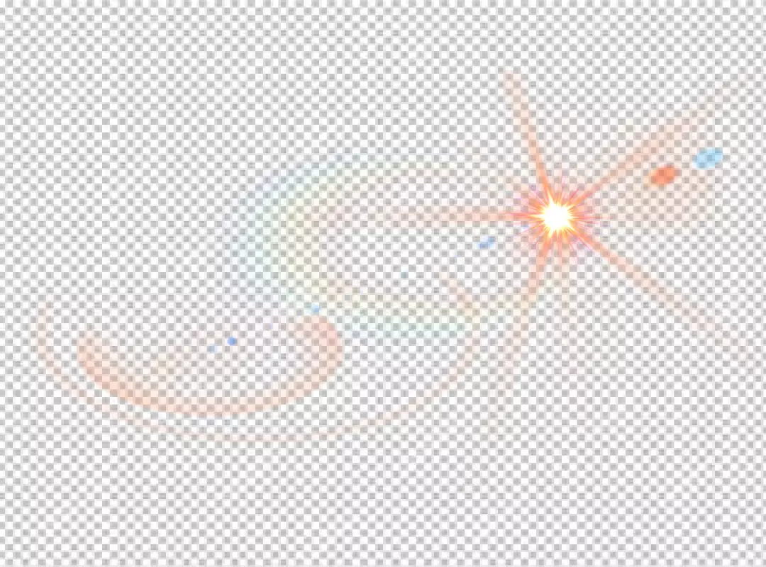 Bright Lens Flare Effect with Glowing Sunburst and Light Reflections