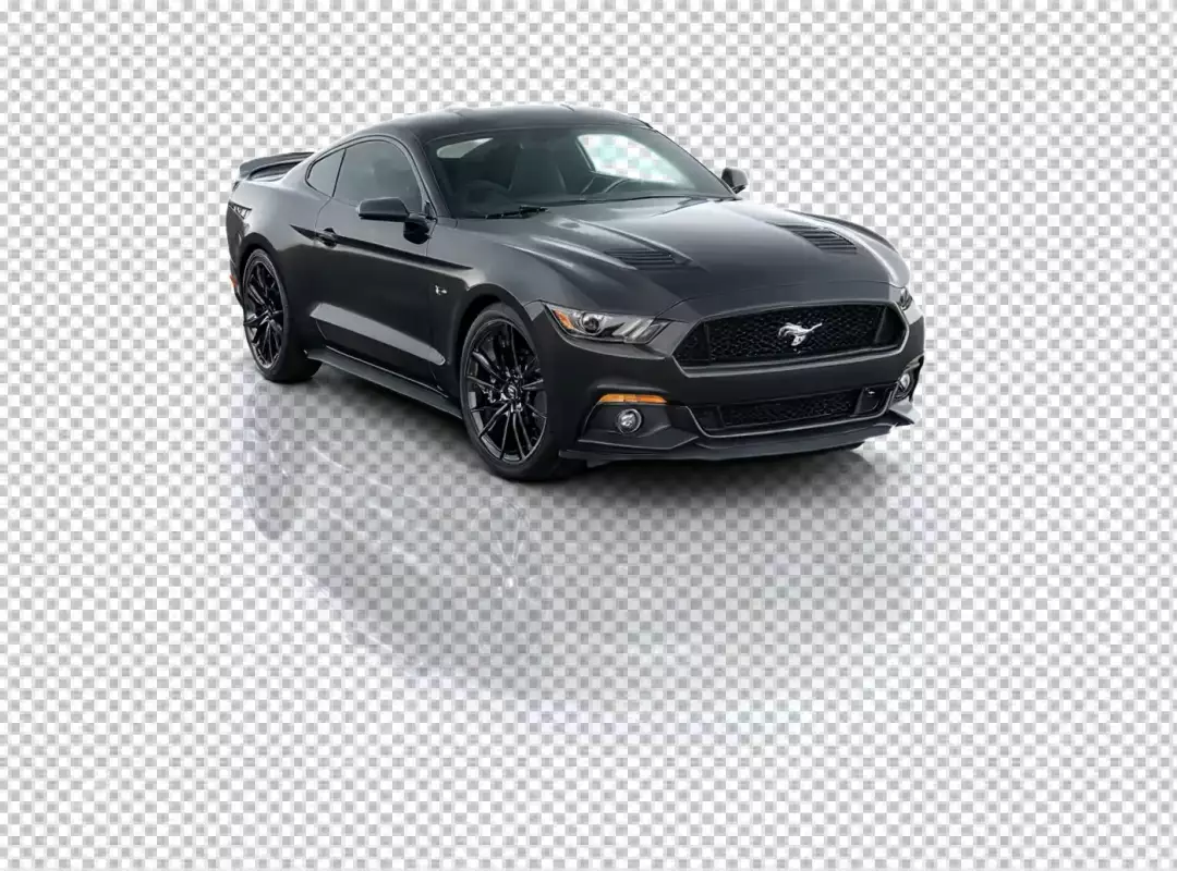 Sleek Dark Grey Ford Mustang Coupe with Stylish Black Wheels