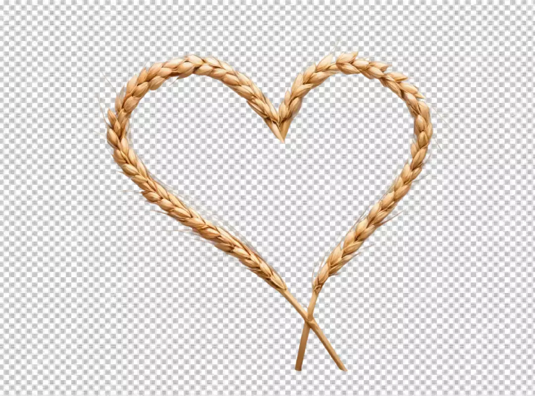Golden Wheat Stalks Forming Heart Shape Symbolizing Love, Nature, and Harvest