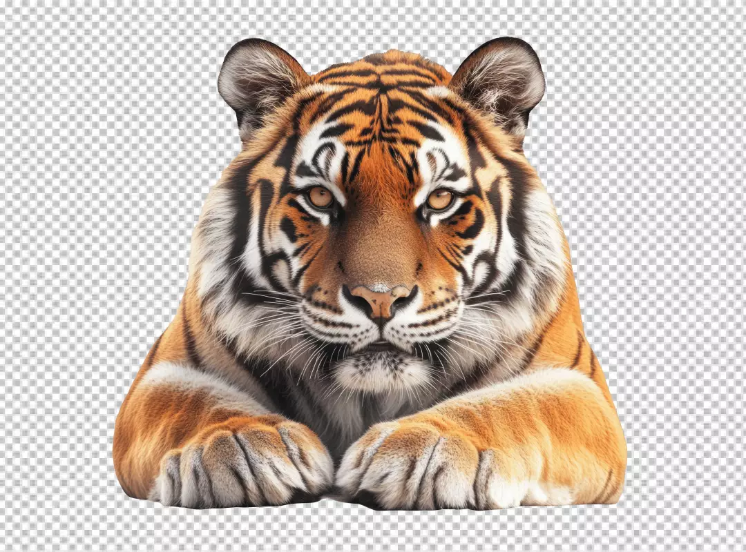 Captivating Tiger Gaze Wildlife PNG for Graphic Design Projects