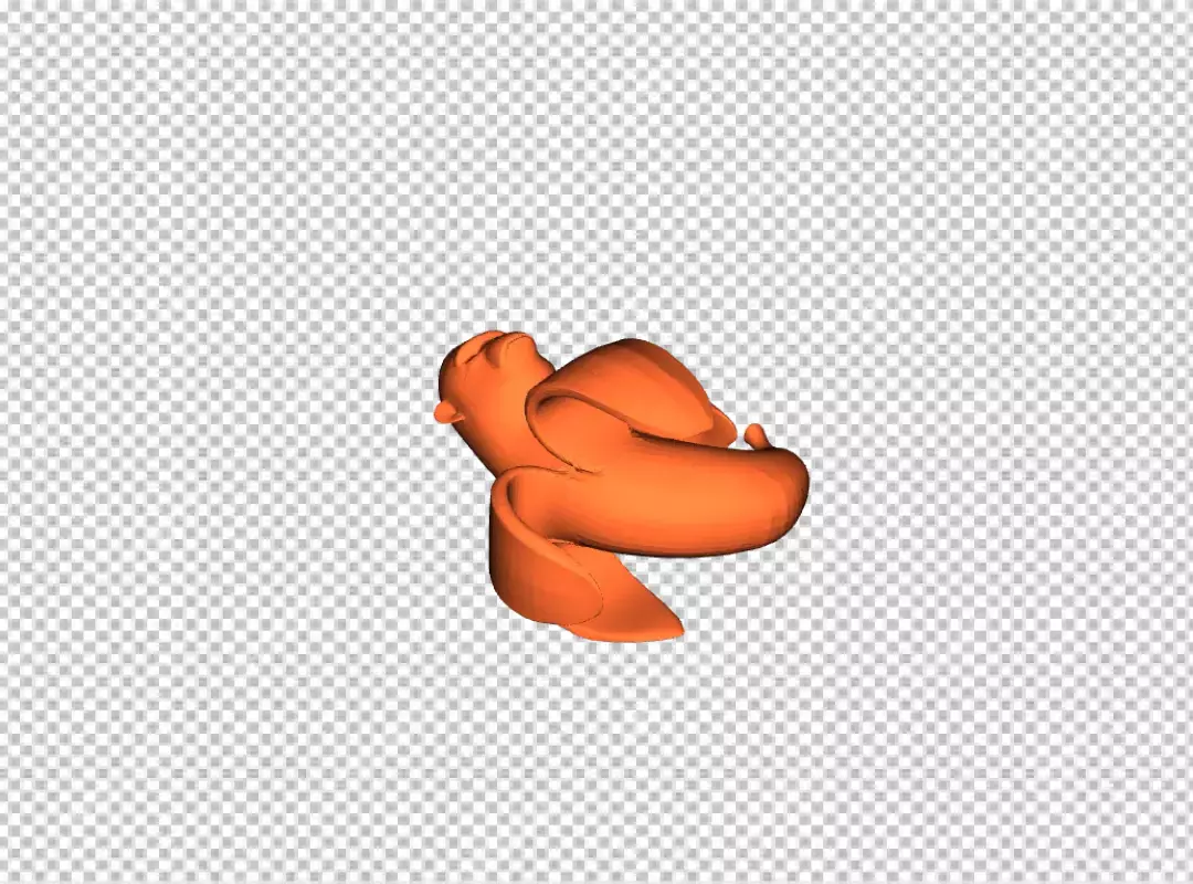 Captivating 3D Abstract Orange Organic Shape Fluidly Sculpted on Black Background
