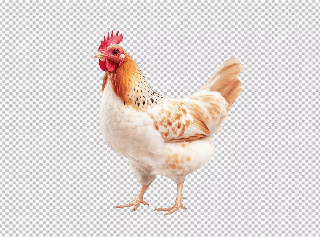 Elegant White Hen Standing Tall: High-Quality Poultry PNG Cutout for Farm Designs