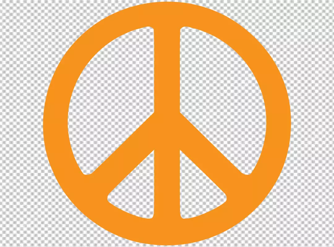 Free Premium PNG Orange Peace Symbol Icon on Black Background