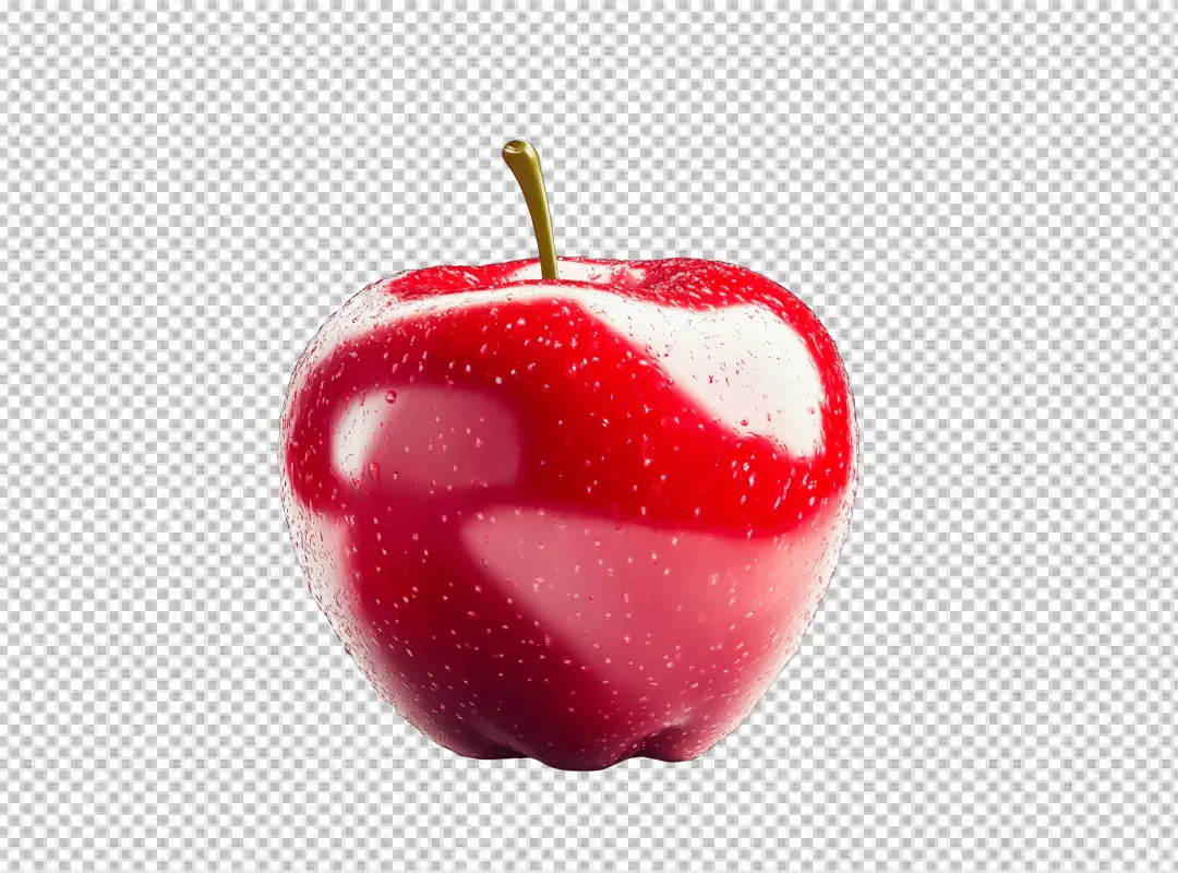 Fresh Red Apple with Water Droplets Vibrant Healthy Fruit Food Photography