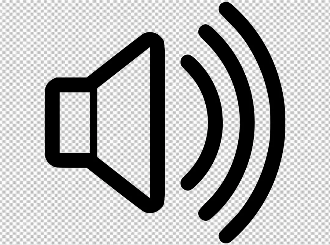 Free Premium PNG Simple outline icon of a speaker with sound waves emitting