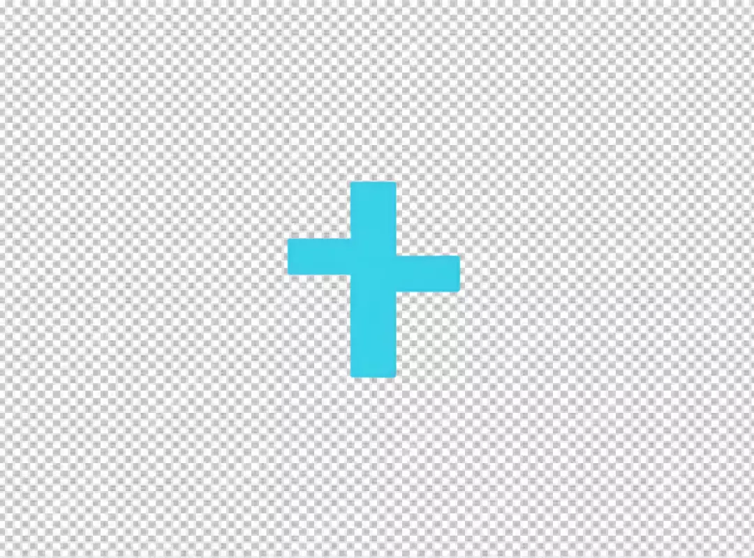 Vibrant Cyan Plus Sign Symbolizing Addition and Positivity on Transparent Background