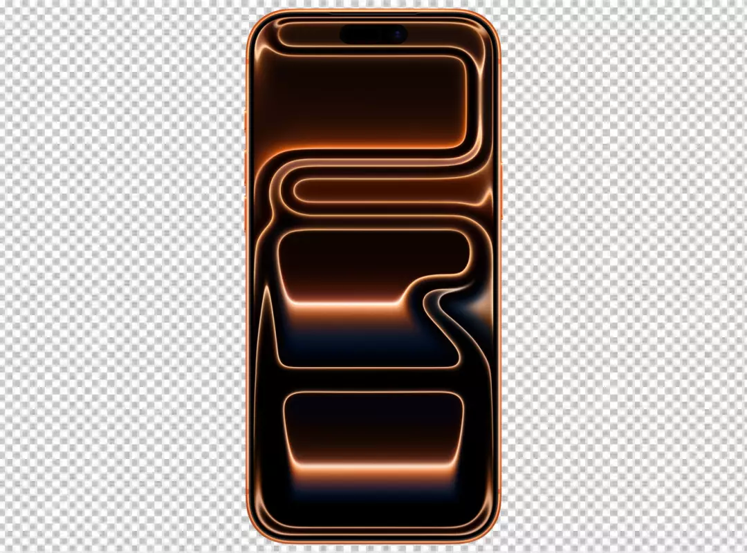 Dynamic Glowing Abstract Wallpaper on Modern Orange Smartphone Screen