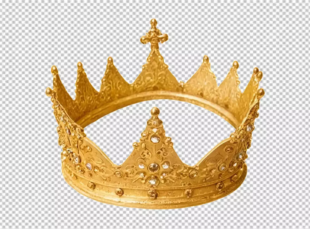 Majestic Golden Crown Adorned with Sparkling Jewels for Royalty and Celebration