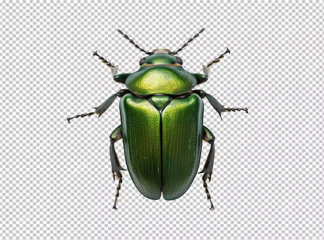 Vibrant Green Metallic Jewel Beetle PNG for Nature and Design Projects
