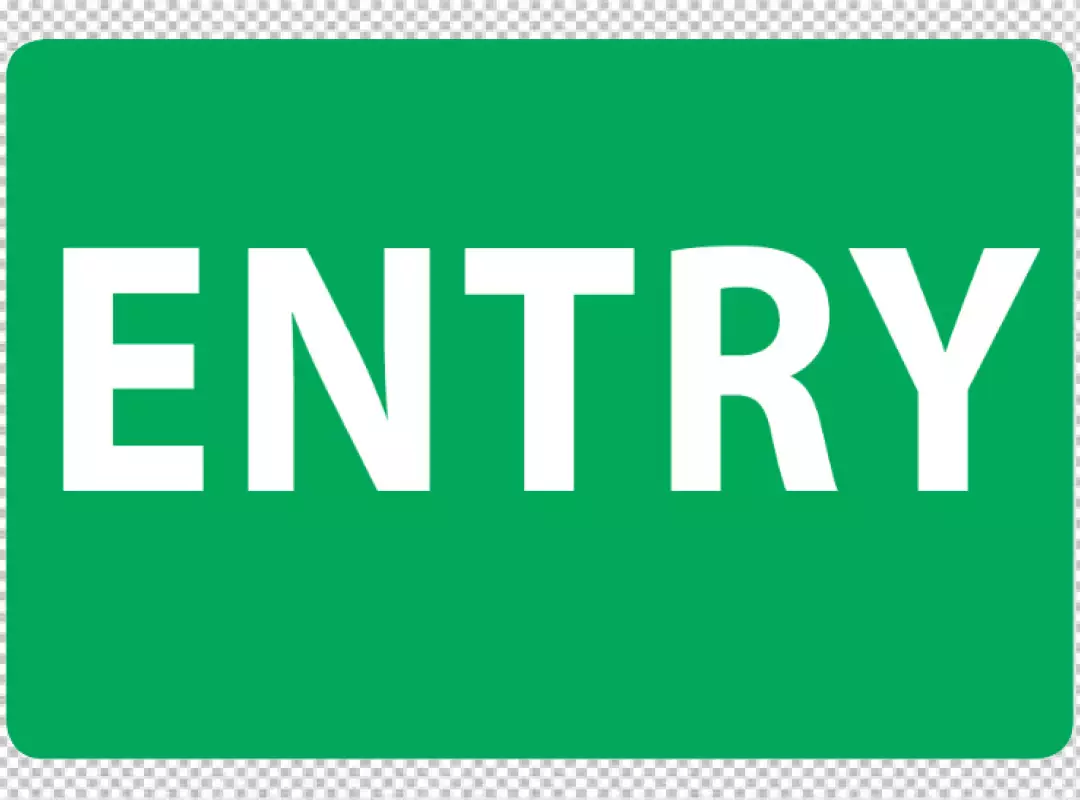 Free Premium PNG Green Sign with the Word ENTRY in White Capital Letters
