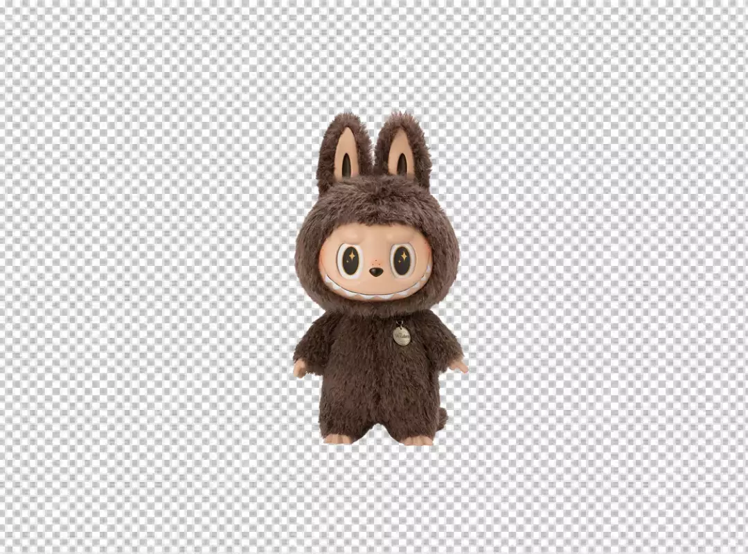 Cute Fluffy Brown Bunny Monster Collectible Figure with Toothy Grin