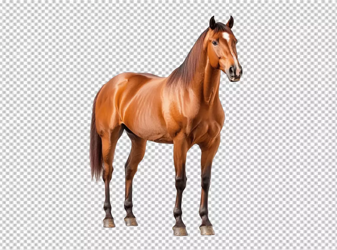 Majestic Bay Horse Standing Gracefully for Elegant Design Projects