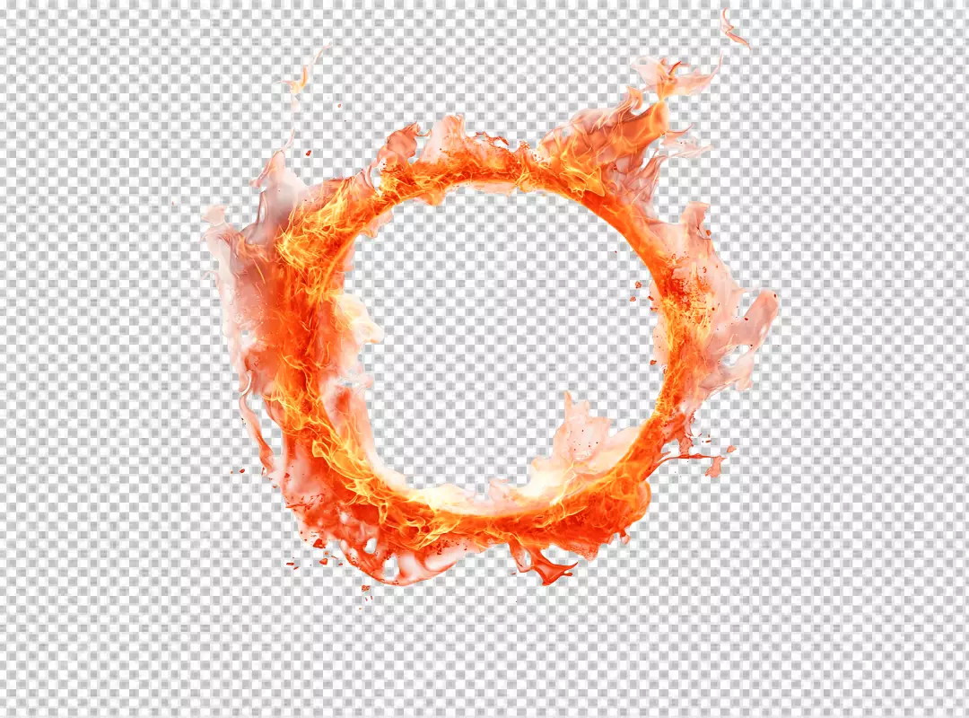 Dynamic Fiery Ring with Luminous Energy Effect PNG Cutout