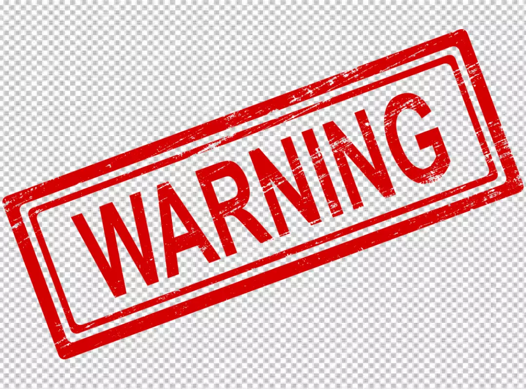Free Premium PNG Red Warning Stamp on Black Background
