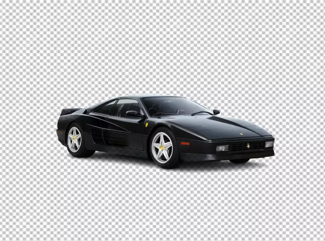 Sleek Black Ferrari Sports Car on White Background Luxury Performance Vehicle