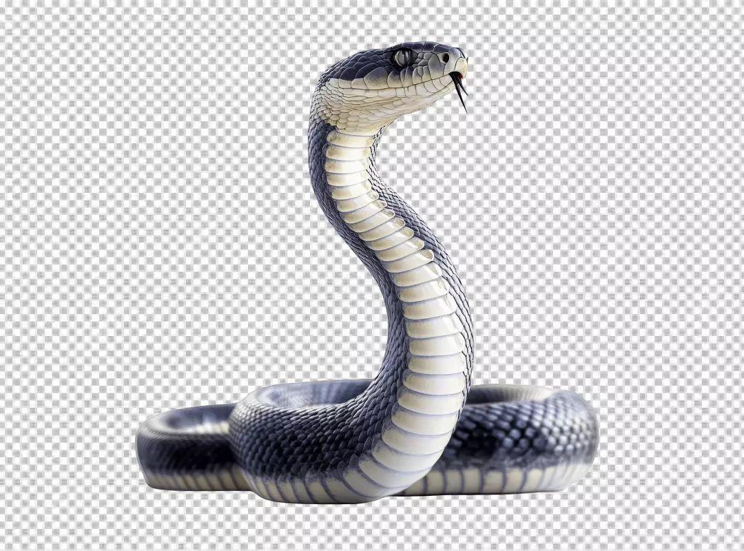 Dynamic Rearing Cobra Snake PNG for Wildlife Projects and Design