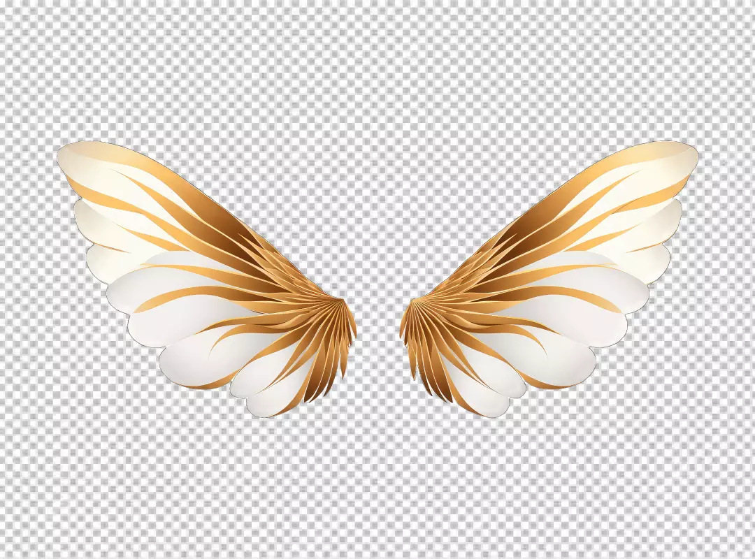 Elegant Golden Fantasy Wings Digital Art for Mythical Design