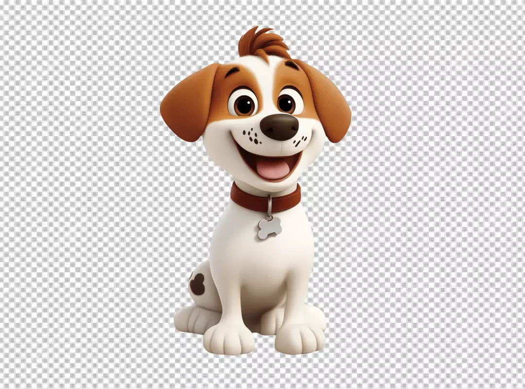 Cute Happy Cartoon Dog Sitting Smiling Playfully PNG Image Download