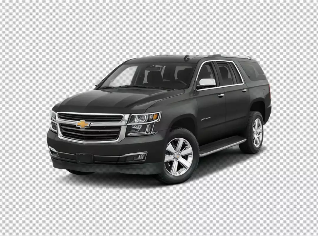 Sleek Dark Gray Chevrolet Tahoe Full-Size SUV Isolated on White Background