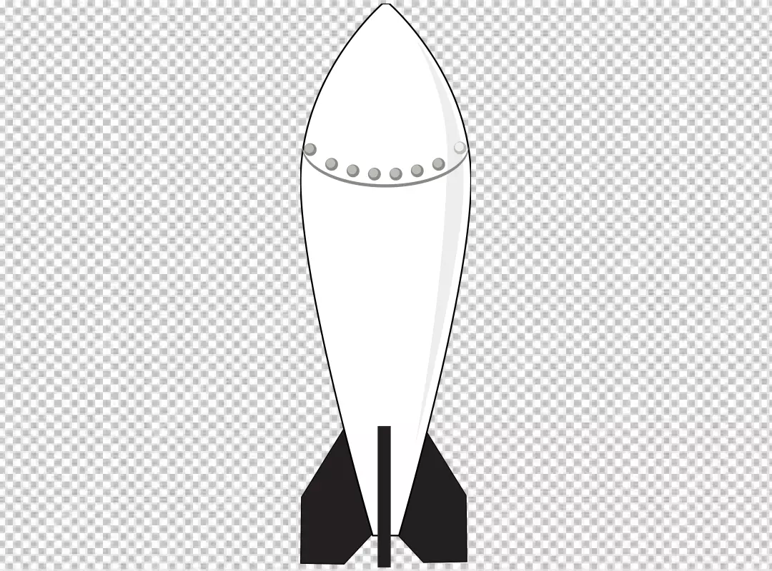 Minimalist Atomic Bomb Illustration with Sleek Design and Black Fins