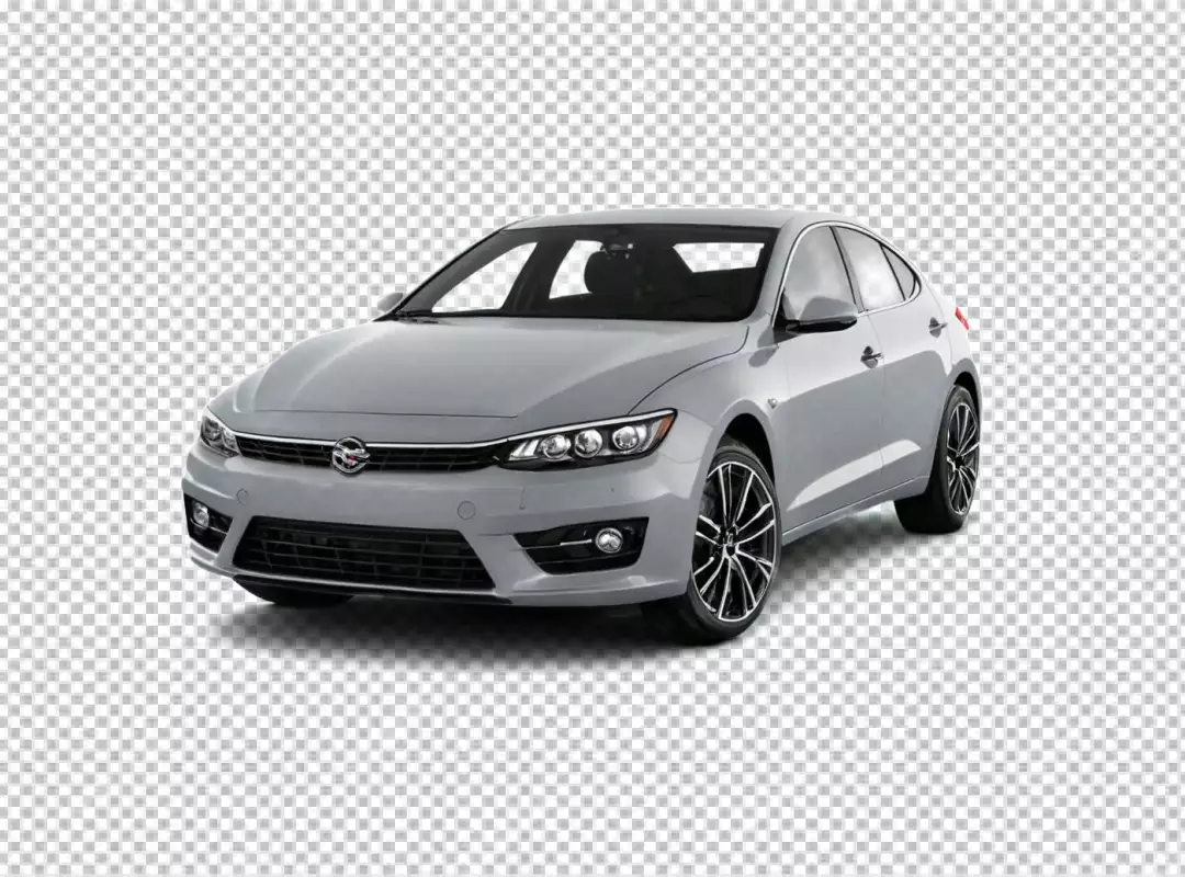 Sleek Modern Grey Sedan Car Isolated on White Background for Automotive Design