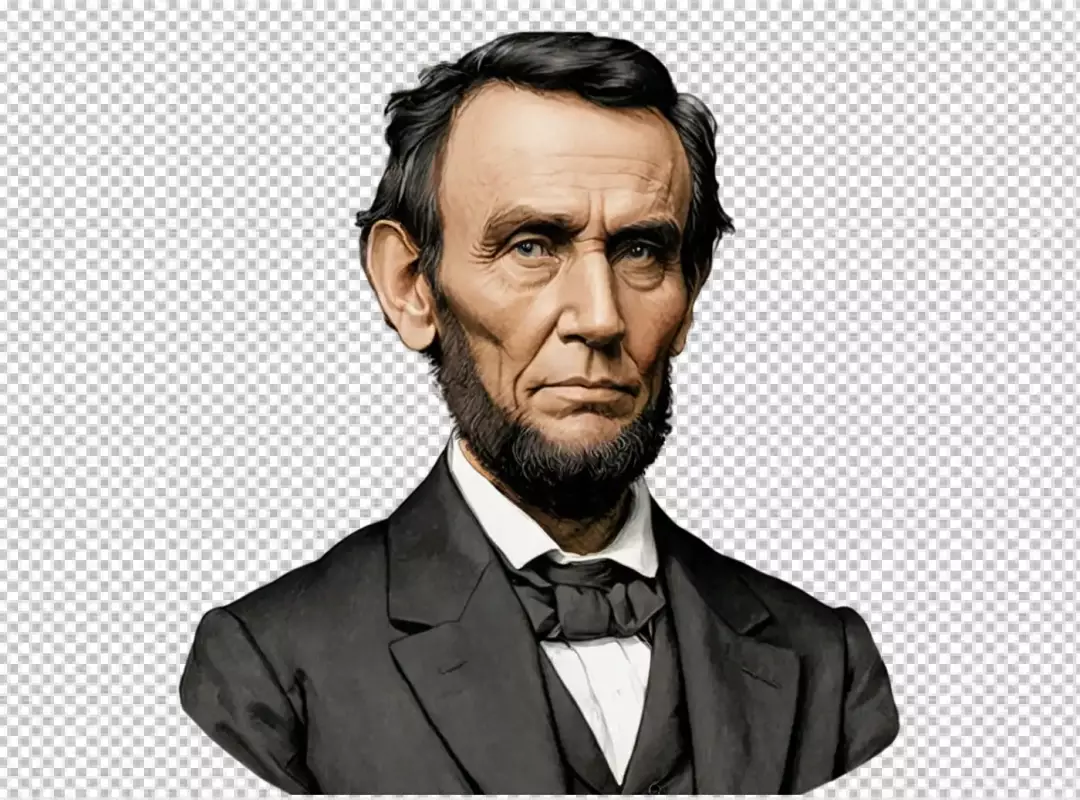 Iconic Bust Portrait of Abraham Lincoln, 16th US President and Historical Figure